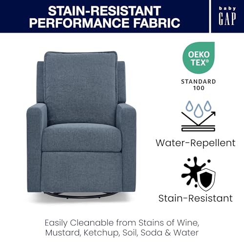 Image of babyGap Harlowe Power Recliner with USB-A and Type-C Ports by Delta Children - Greenguard Gold Certified - Stain-Resistant Performance Fabric is Oeko-TEX Standard 100 Certified, Slate