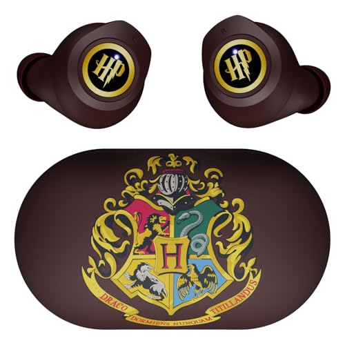 iJoy Harry Potter Hogwarts Crest Wireless Bluetooth Earbuds with Charging Case, Built-in Mic, 30 Hr Playtime, Officially Licensed | Harry Potter Gifts for Women, Men, Teens, Kids and All Fans
