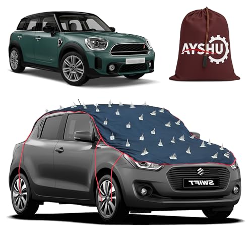 Image of AYSHU Water-Resistant Spike Car Cover for Mini Countryman - Protects from Dogs, Monkeys, Dust, Sunlight & UV - Full Roof Universal Fit
