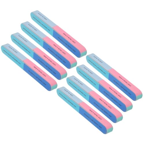 VINTORKY Limas de Uñas Profesionales 8 Piezas, Bloque Pulidor de 6 Lados 7 Niveles de Grano, Herramienta para Manicura y Pedicura, Lavable y Reutilizable para Uñas Naturales y Postizas