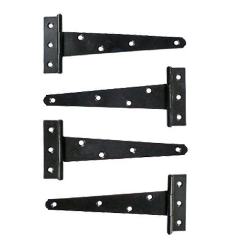 Image of Adonai Hardware Makheloth Antique Iron Light Duty T-Hinge (6 Inch x 4pack, Black Powder Coated)