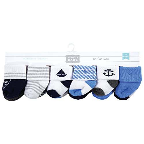 Image of Hudson Baby Baby 8-pack Cotton Rich Newborn and Terry Socks