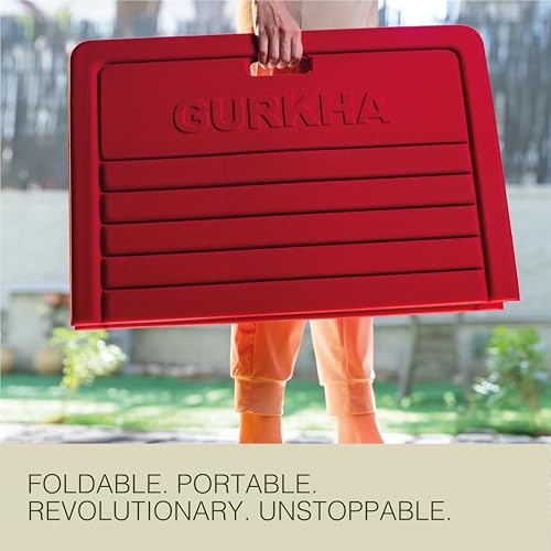Image of 13mm GURKHA Foldable Performance Yoga Mat for Men & Women | Non-Slip, India's First Foldable Extra-Cushioned Mat for Yoga, Pilates, HIIT & Floor Workouts | Portable, Durable & Lightweight Fitness Mat - Naked Lightning (Blue) | 170 cms x 70 cms