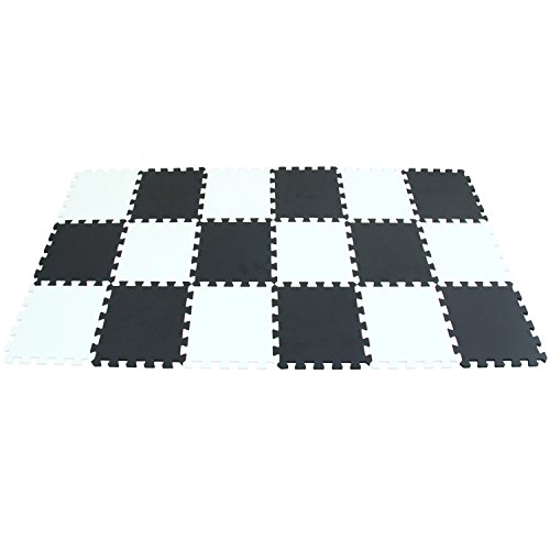 MQIAOHAM speelmat puzzel zachte matten in elkaar grijpende vloer baby puzzel eva schuim buitenapparatuur vierkante puzzels board draagbaar Wit Zwart 101104 - Afbeelding 6