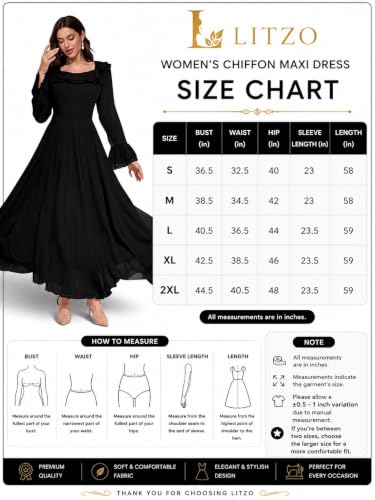 Image of LITZO Women's One Piece Dress - Georgette Solid Color Western Gown | Long Sleeve Square Neck Fit & Flare Flared Hem Design | A-Line Maxi Dress for Women | New Year Party Outfit (NO-35-38)