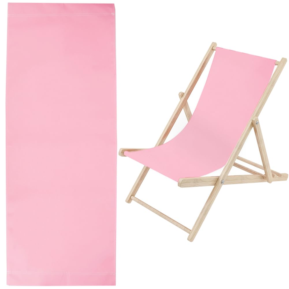 GORGECRAFT 1Pc Beach Sling Chair Replacement Cloth 435 * 1160mm Chair Oxford Cloth Pink Seat Fabric Reclining Sling Lawn Foldable Sunloungers Fabric for Sunbathing Garden Beach Relaxation