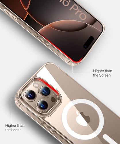 Image of WOW IMAGINE Ultra-Hybrid Back Case Cover for iPhone 16 Pro | Compatible with MagSafe | Drop and Camera Protection | Shock Proof Crystal Clear Mobile Back Case for iPhone 16 Pro (PC+TPU)-(Transparent)