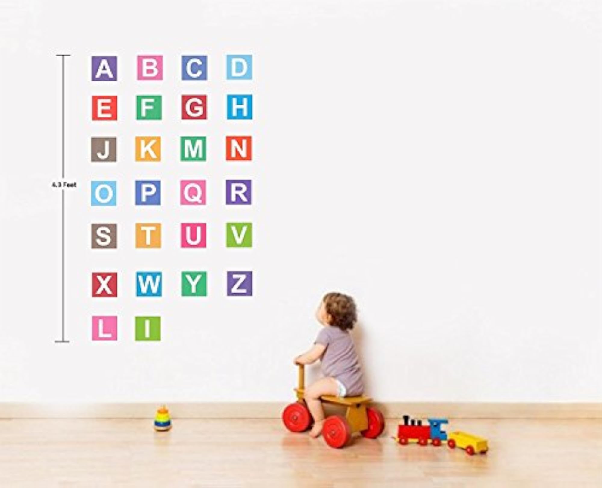 'Alphabets Theme' Wallpaper Roll, PVC Vinyl