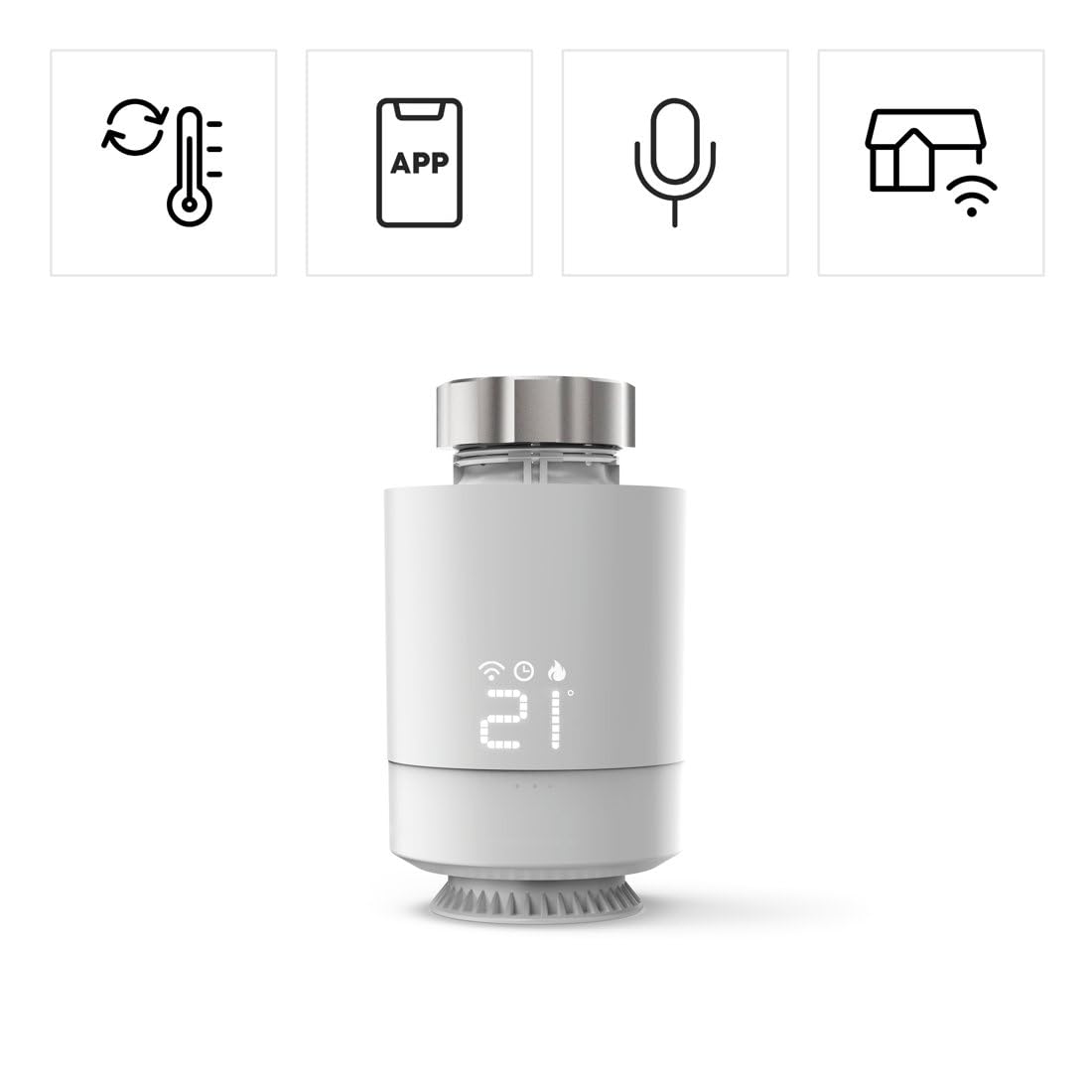 Hama Smart Home Dodatkowa Głowica Termostatyczna WiFi - Inteligentna, Zdalne Sterowanie, Kompatybilna z Zigbee, Amazon Alexa, Google Home, Apple Siri