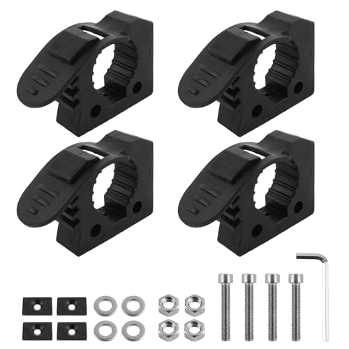 4PCS Quick Release Clamp Adjustable Rubber Clamp for Shovel Holder & Molle Panel Mounts Shovel Rack for Truck Automotive Tools Fits 1-1/7 to 1-3/7 Diameter Tool Handles