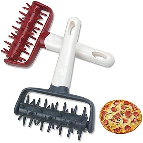 Pizza Dough Roller Pins Pizza Docker Dough Roller Pins Pastry Pizza Pie Roller Rolling Pins for Cake Pizza Biscuit DIY Baking Tools Cake Bread, 2 Pieces Cover