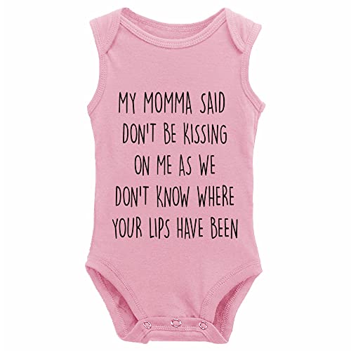 Image of My Momma Said Don't Be Kissing On Me Baby Bodysuit Unisex Infant Bodysuits