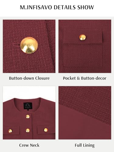 Image of M.Infisavo Cropped Tweed Blazers for Women
