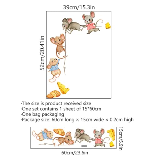 Vinilos decorativos adhesivos con ratones para decoración infantil miniatura 2