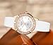 RUYEOOK Ladies Quartz Watch, Crystal Rhinestone Bezel, Silicone Band,White/Black/Pink/Green Band Options Waterproof Nurse Wrist Watch for Women (R8623 White)