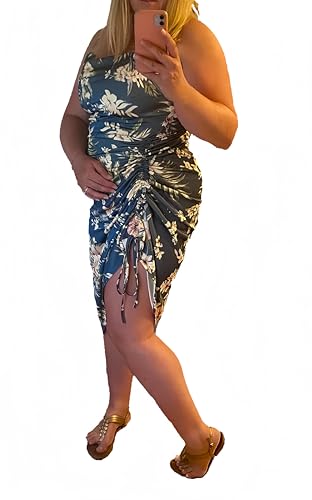 Image of Club Dress Sexy Dress for Women Wedding Party Birthday Cocktail Spaghetti Strap Satin Side Ruched Midi Mini Dress