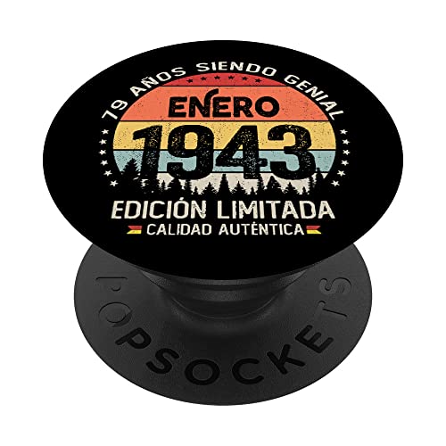 Regalo 79 años Cumpleaños Hombre Mujer - Enero 1943 PopSockets PopGrip Intercambiable