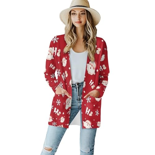 Image of Biyejit Women's Long Sleeve Open Front Cardigan Casual Loose Lightweight Cardigans with Pockets Drape Cardigan