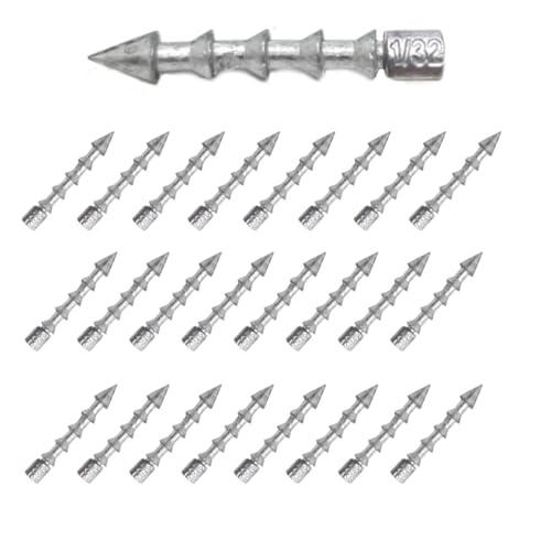 Reaction Tackle Nail Weights for Bass Fishing - Insert Pencil Sinkers for Wacky Rig Neko Rig and Soft Plastic Lures - Freshwater and Saltwater - 1/32 Oz