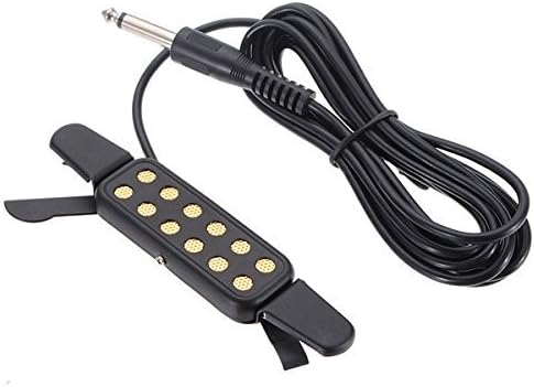 Acoustic Guitar Pickup Microphone Wire Amplifier 12 Holes Black KQ3