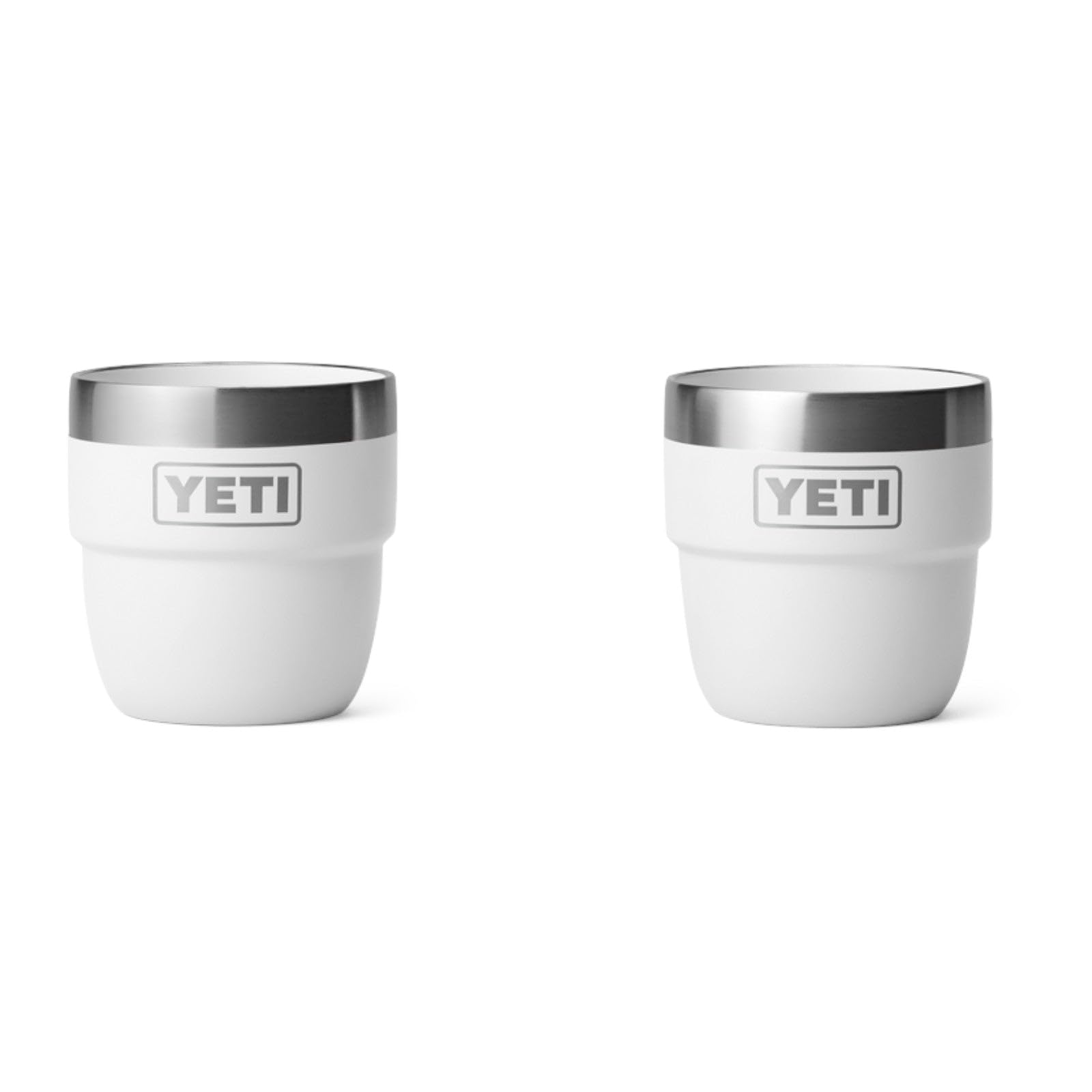 YETI Rambler Lot de 2 tasses empilables avec revêtement en céramique DuraSip, blanc, 118 ml