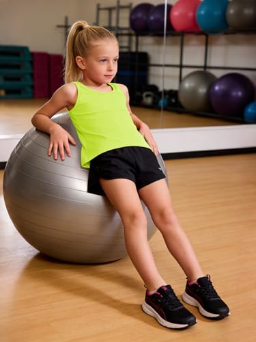 Image of Haloumoning Girls Athletic Tank Tops Racerback Sleeveless Dry Fit Active Sports Running Yoga Shirts