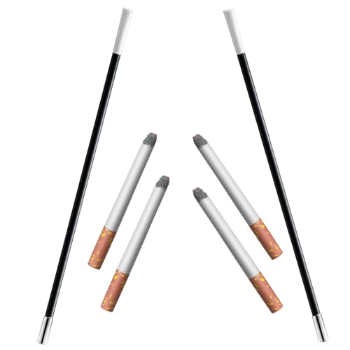 2 Pcs Long Cigarette Holders & 4 Pcs Fake Cigarettes with Puff Smoke 1920s Gatsby Flapper Costume Accessories for Women Roaring 20s Halloween Photo Prop Pretend Cigarettes for Party