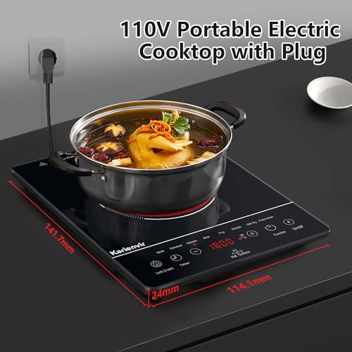 Karienvir Portable Electric Stove, 110V Electric Cooktop with plug