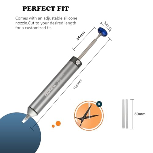 Image of Extra-Long Solder Sucker: KeenWise No-Clog Aluminum Deso!dering Pump with High-Suction Power(DS-352)