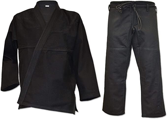 All-Around Classic Brazilian Jiu Jitsu Gi Kimono with Free BJJ Belt (Black, A2)
