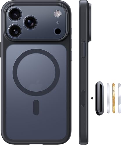 TOCOL for iPhone 17 Pro Max Case with Camera Control Capture Button, Compatible with Magsafe Charger, Built-in Magnetic Ring, Translucent Matte Phone Case for iPhone 17 ProMax 6.9 inch (Key Black)