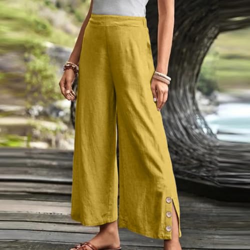 Pantalon palazzo taille haute léger pour éviter la chaleur en vacances - 2