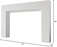 Vista 10 de Modern Ember Sabine Kit de Marco de Chimenea de Madera, Blanco 48" x 42" Abertura 72" x 54" Total Estética Moderna Minimalista; Incluye Marco