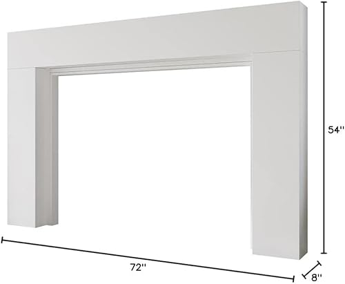 Miniatura 10 de Modern Ember Sabine - Kit envolvente de chimenea de madera, apertura blanca de 48 x 42 pulgadas, 72 x 54 pulgadas en total, estética moderna mínima