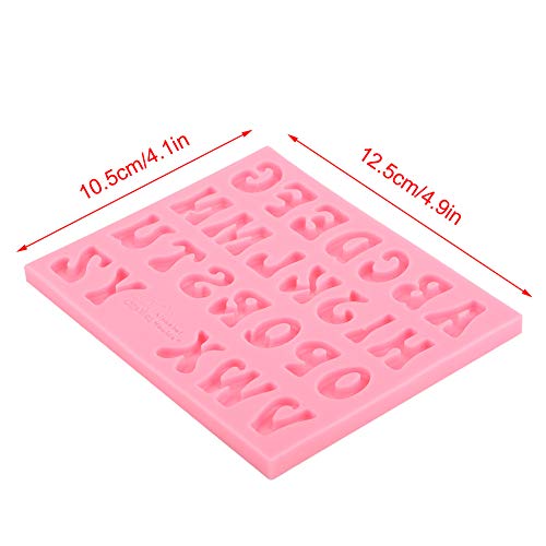 Dekaim Silicone Letter Molds, 26 Alphabet & Rose Shapes, Pink, Non-Toxic, Durable & Reusable for Cakes Candies, Chocolates, Ice Cubes - Image 2