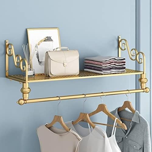 Perchero de pared con estante – Estante de almacenamiento versátil para ropa, zapatos, accesorios y decoración del hogar – Nizer que ahorra espacio para la vida moderna