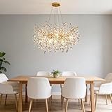 [Esthétique moderne de luxe] Fabriqué avec des branches en aluminium finement polies finies dans un revêtement doré brillant, ce lustre moderne de luxe respire l'opulence de chaque détail. Son savoir-faire supérieur brille en le transformant en une pièce maîtresse accrocheuse qui rehausse instantanément l'ambiance de la pièce avec un style sophistiqué.
