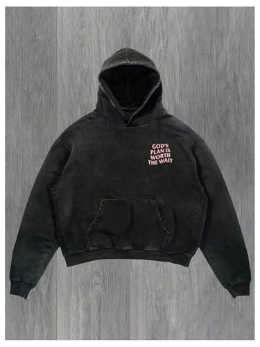 SOLY HUX Men's Letter Graphic Long Sleeve Hoodies Drop Shoulder Baggy Sweatshirts Vintage Preppy Clothes2