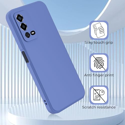 Image of A rtistque Liquid TPU Silicone Matte Shockproof Flexible with Camera Protection Soft Back Cover Case for Oppo A55 - Blue