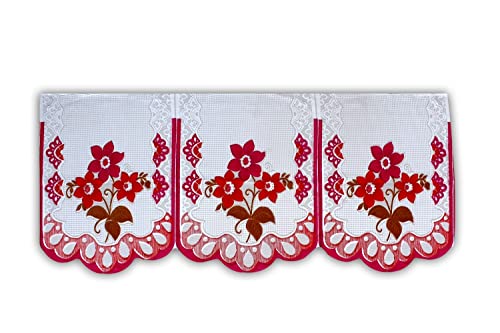 Image of The Furnishing Tree Cotton Floral Knitted Pattern 3 Pieces Bottom only 3 Seater Sofa Cover Set Pink