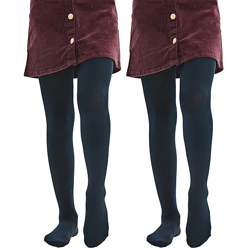 MANZI Girls Fleece Lined Winter Tights 400 Denier Warm Thermal Footed Stockings Thick Opaque Leggings for Toddlers Kids