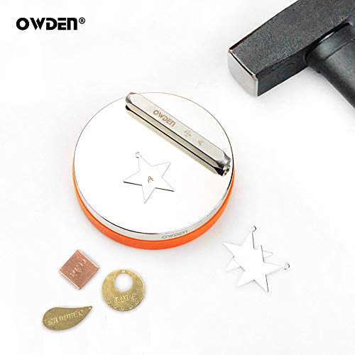 Image of OWDEN Professional Steel Bench Block（No Rebound), Metal Bench Block for Jewelry Stamping Tool,(Diameter: 3 Inches, Height: 3 /4 Inch) Steel Part: Mirror Polishing with Chrome Plating.