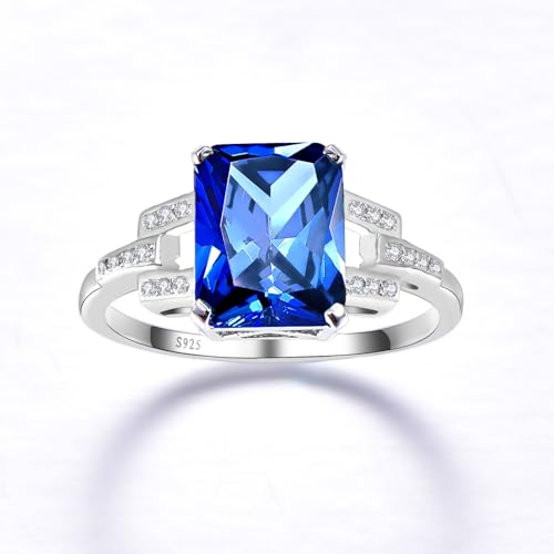2.5ct Women Sapphire Rings for Women September Birthstone Ring 925 Sterling Silver Sapphire Engagement Ring Size 72