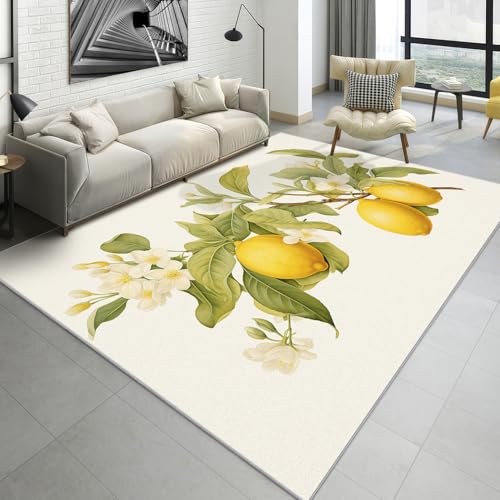 MMYAOKEN Lemon Rug 2x3, Citrus Fruit Tropical Fruits Area Rugs