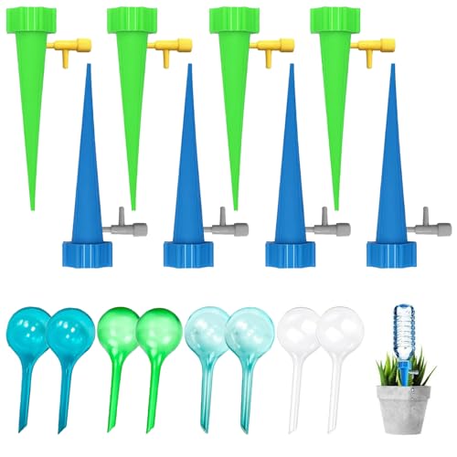 ZQSFPK Plant Watering Devices, Plant Watering Globes, 16-Piece Self-Watering Kit, Glass Bulbs & Plastic Spikes, Automatic Plant Waterer for Indoor Potted Plants, Vacation Houseplant Care ZQSFPK Plant Watering Devices, Plant Watering Globes, 16-Piece Self-Watering Kit, Glass Bulbs & Plastic Spikes, Automatic Plant Waterer for Indoor Potted Plants, Vacation Houseplant Care