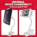 Macally Clip On Tablet Holder | Gooseneck iPad Holder for Bed, Stroller, Airplane, Desk (Universal Tablet Compatibility) Strong and Secure iPad Arm Mount, Tablet Clamp Mount, Kindle Holder
