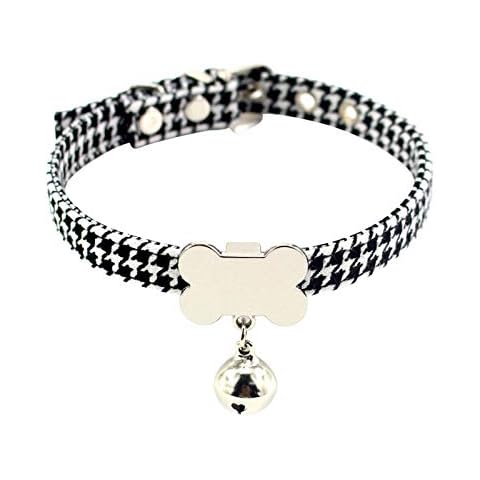 Tlwrnop Personalized ID Collar and Bell Customized Dog Cat Collar Engrave Pet Name Tel Engraving Necklace Cover