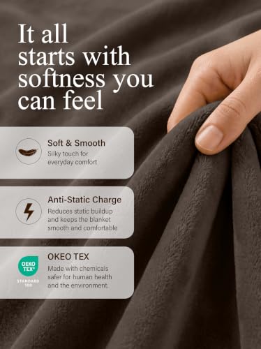 Image of Utopia Bedding Ultra Soft Fleece Bed Blanket King Size Brown (90x102 Inch)