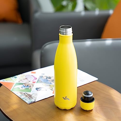 Image of Konokyo Insulated Water Bottles,25 oz Double Wall Stainless Steel Vacumm Metal Flask for Sports Travel,Yellow
