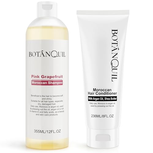 Sulphate Free Hair Shampoo and Conditioner Set Argan Oil & Shea Butter Moisturizing Formula for Men & Women Strengthens Hydrates & Color Safe 355ml Shampoo & 236ml Conditioner